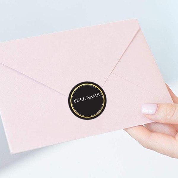 Black Customized Printed Envelope Seal Sticker