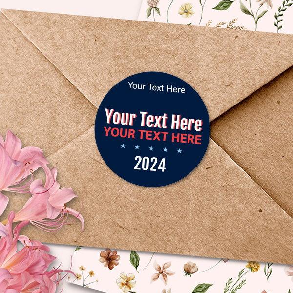 Navy Blue Customized Printed Envelope Seal Sticker