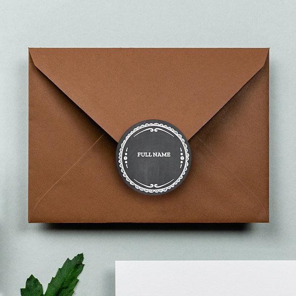 Grey Customized Printed Envelope Seal Sticker