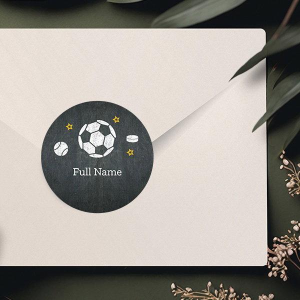 Football Designed Customized Printed Envelope Seal Sticker