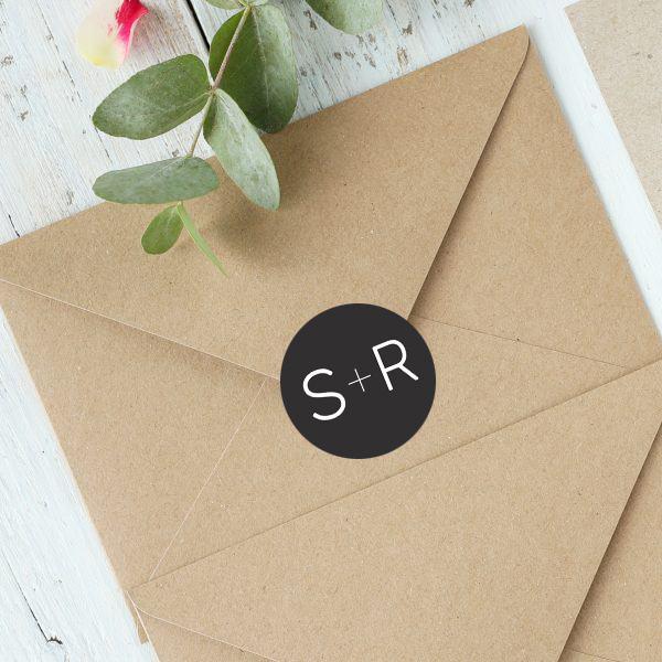 Initials Customized Printed Envelope Seal Sticker