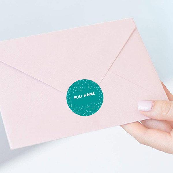 Teal Customized Printed Envelope Seal Sticker