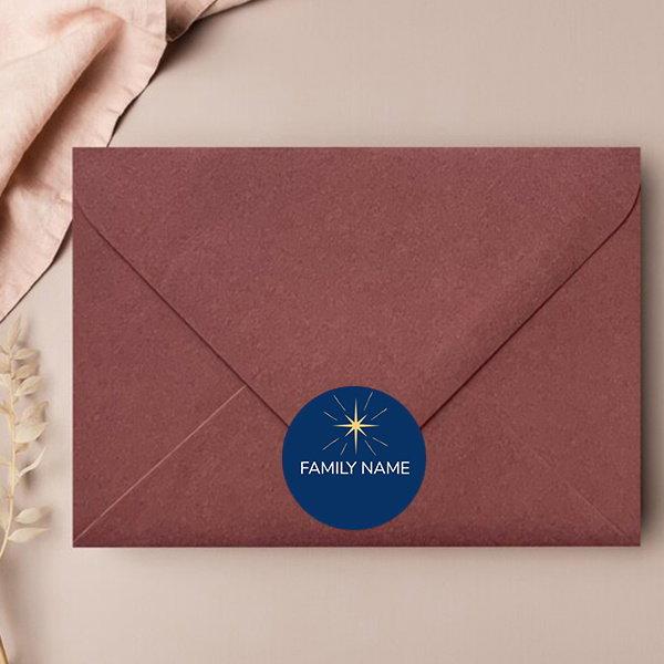 Blue Customized Printed Envelope Seal Sticker
