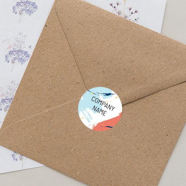 White Decorative Customized Printed Envelope Seal Sticker