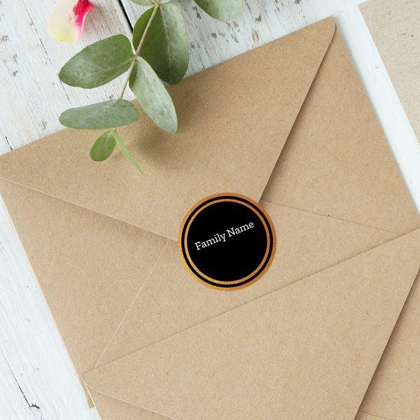 Black Customized Printed Envelope Seal Sticker