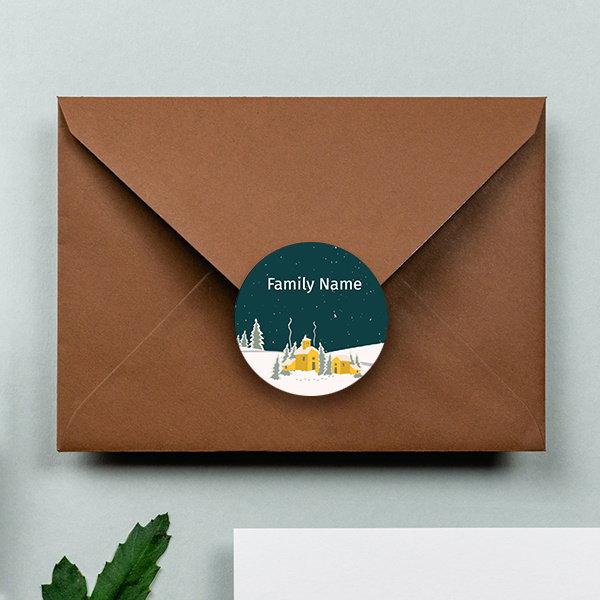 Snow House Designed Customized Printed Envelope Seal Sticker