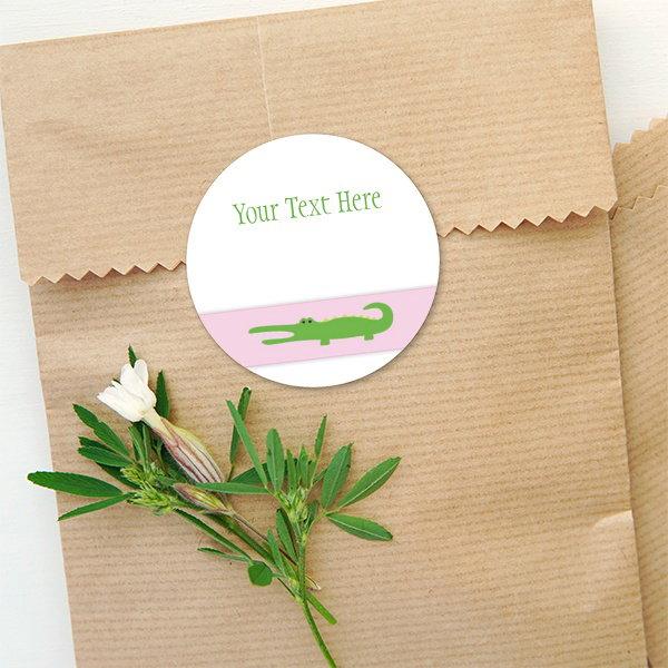 Crocodile Designed Customized Printed Envelope Seal Sticker