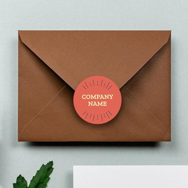 Red Customized Printed Envelope Seal Sticker