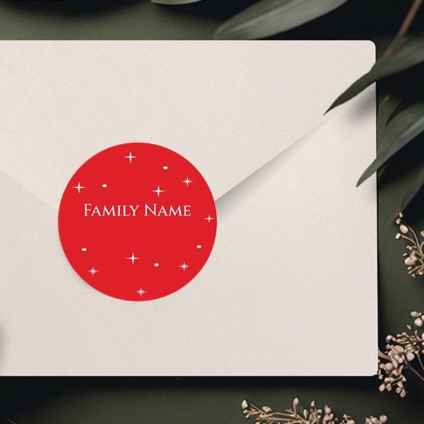 Red Stars Customized Printed Envelope Seal Sticker