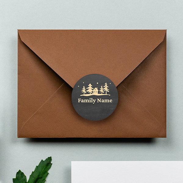 Black Customized Printed Envelope Seal Sticker