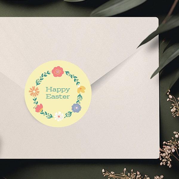 Flower Wreath Customized Printed Envelope Seal Sticker