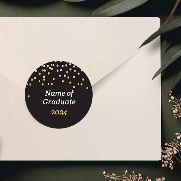 Black Customized Printed Envelope Seal Sticker