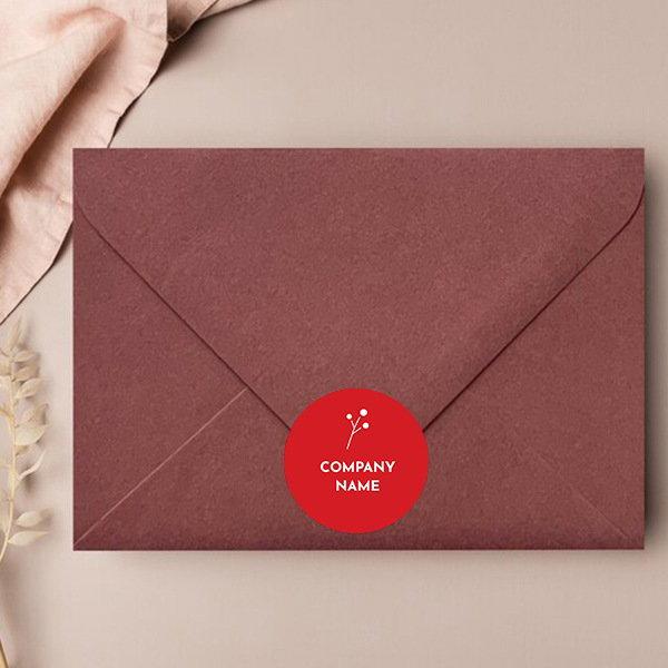 Red Customized Printed Envelope Seal Sticker