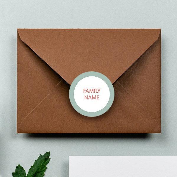 Concentric Circle Designed Customized Printed Envelope Seal Sticker