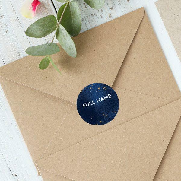 Blue Customized Printed Envelope Seal Sticker