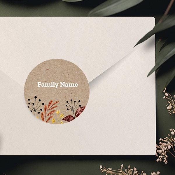 Ferns Designed Customized Printed Envelope Seal Sticker