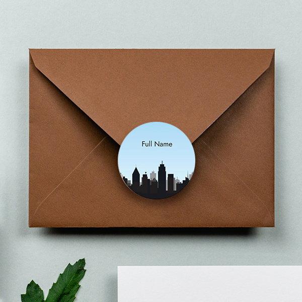 Skyscrapers Designed Customized Printed Envelope Seal Sticker