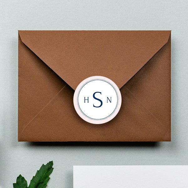 Initials Customized Printed Envelope Seal Sticker