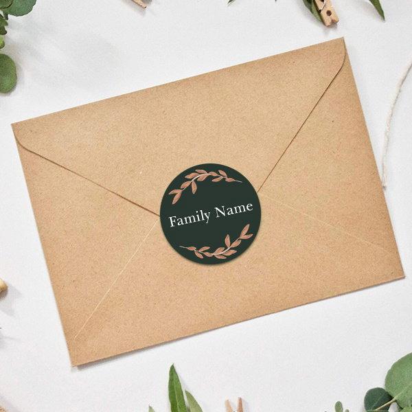 Leaf Design Customized Printed Envelope Seal Sticker