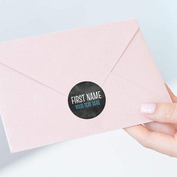 Black Customized Printed Envelope Seal Sticker