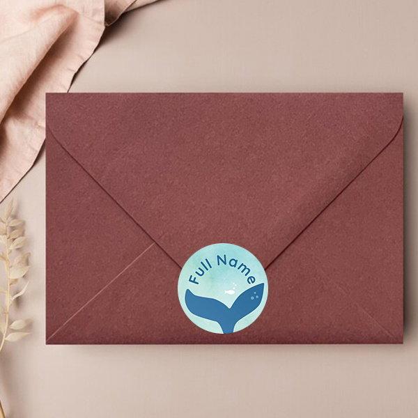 Aqua Customized Printed Envelope Seal Sticker