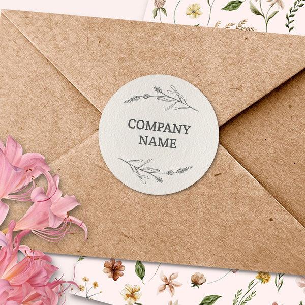 Floral Stem Customized Printed Envelope Seal Sticker