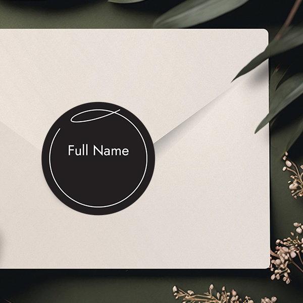 Black Customized Printed Envelope Seal Sticker