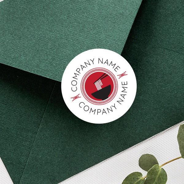 Restaurant Business Themed Customized Printed Envelope Seal Sticker