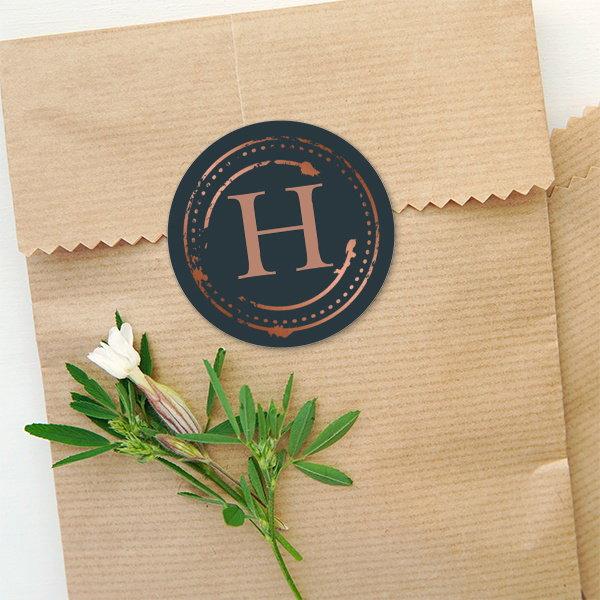 Monogram Design Customized Printed Envelope Seal Sticker