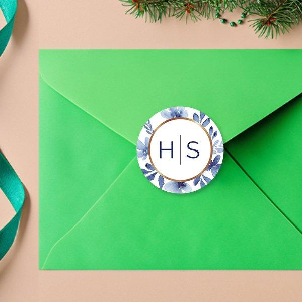 Initials Themed Customized Printed Envelope Seal Sticker