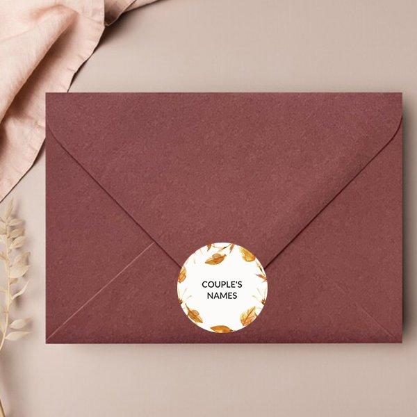 Dried Leaves Customized Printed Envelope Seal Sticker