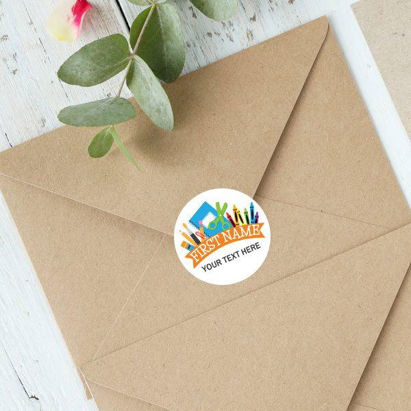 Stationery Themed Customized Printed Envelope Seal Sticker