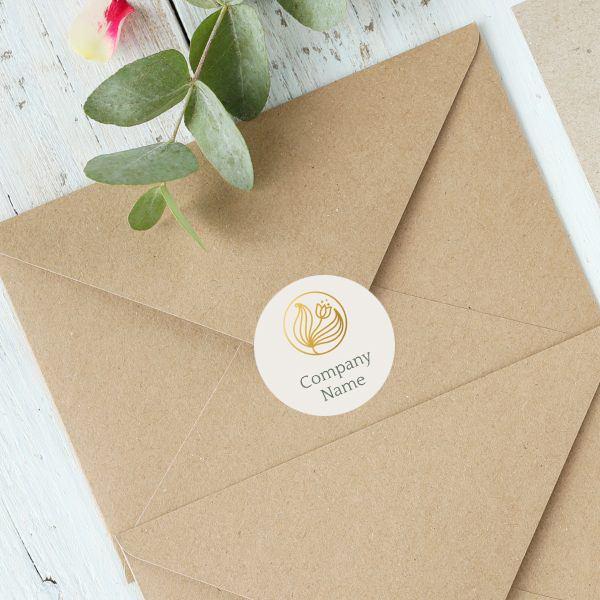 Golden Leaf Customized Printed Envelope Seal Sticker