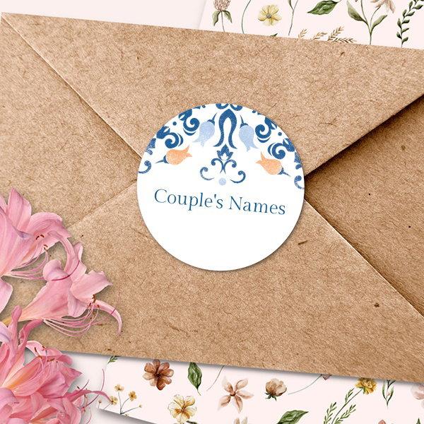 Pattern Designed Customized Printed Envelope Seal Sticker