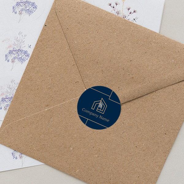 Professional Blue Customized Printed Envelope Seal Sticker