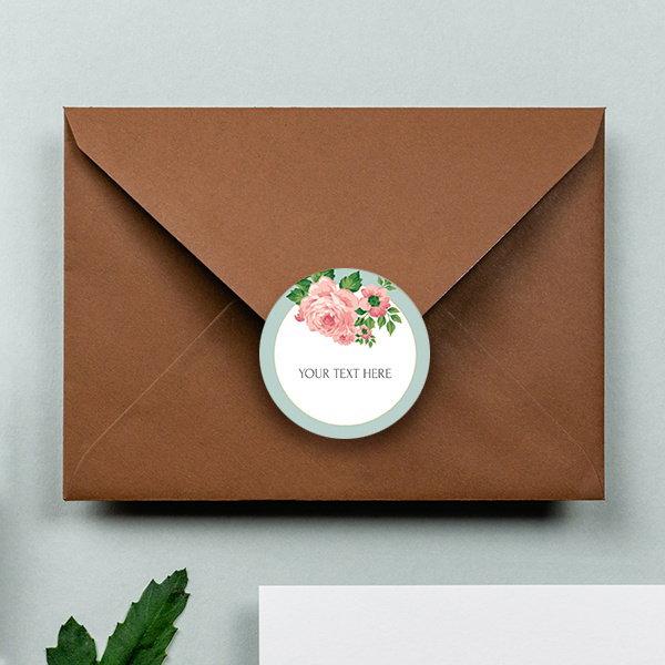 Floral Customized Printed Envelope Seal Sticker