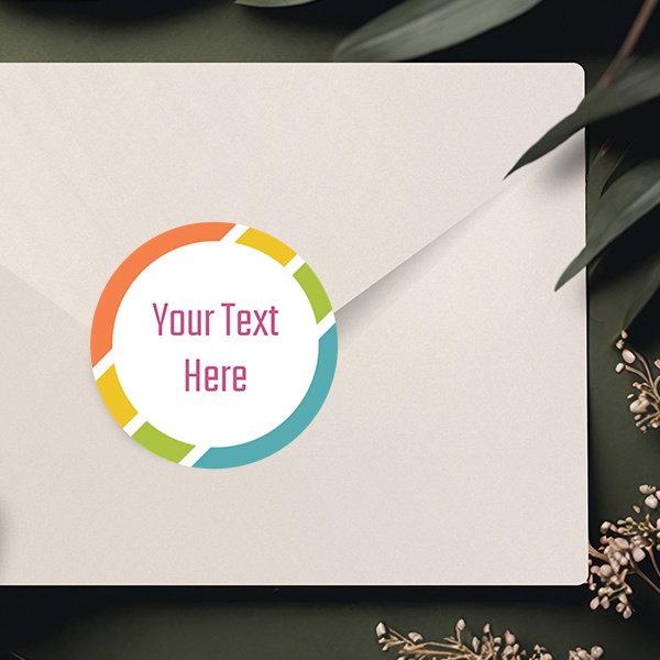 Colorful Circle Customized Printed Envelope Seal Sticker