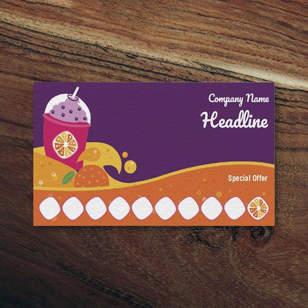 Summer Special Drinks Design Customized Rectangle Loyalty Cards - Set of 100 Cards