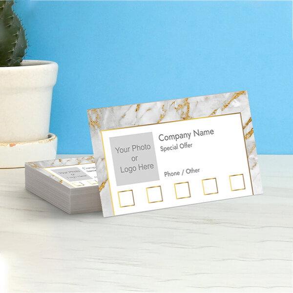 Marble Design Customized Rectangle Loyalty Cards - Set of 100 Cards