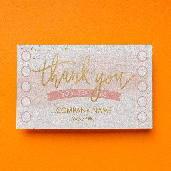 Pink Watercolor Design Customized Rectangle Loyalty Cards - Set of 100 Cards