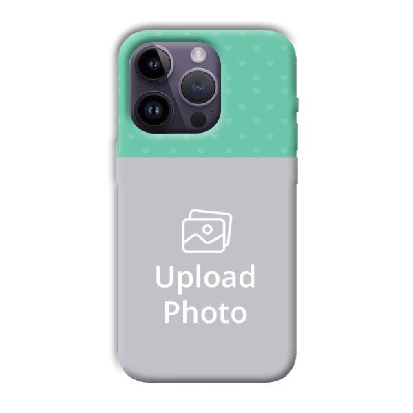 Green Hearts Customized Printed Back Case for Apple iPhone 14 Pro