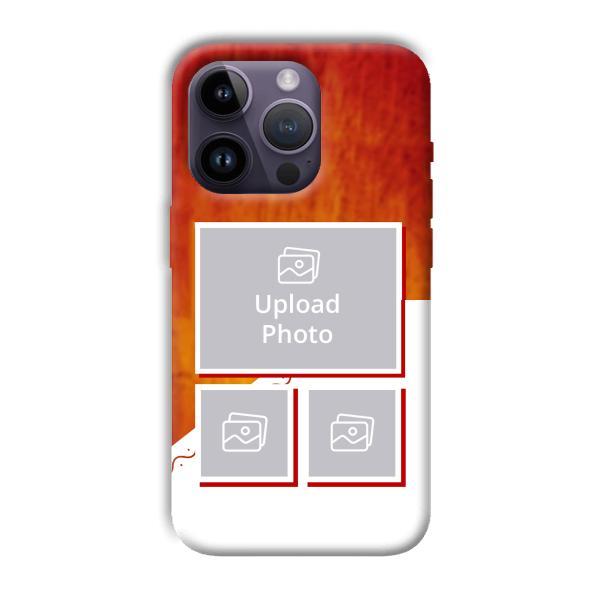 Red White Background Customized Printed Back Case for Apple iPhone 14 Pro