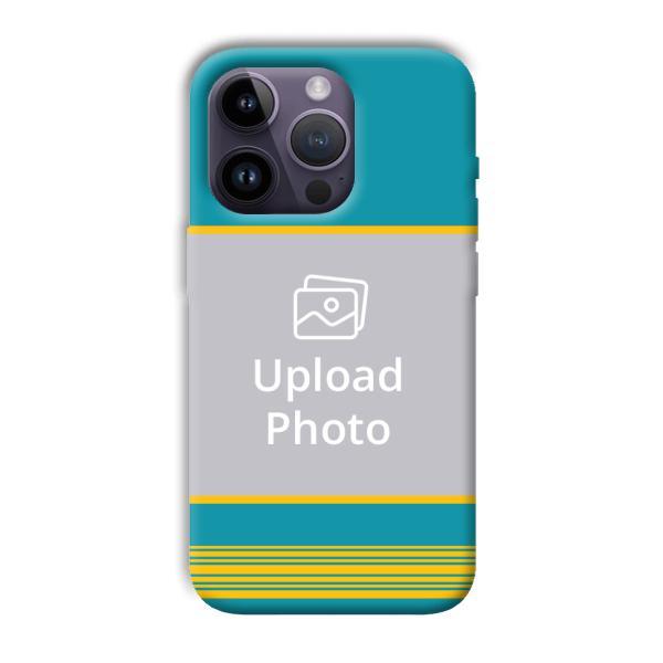 Yellow Blue Design Customized Printed Back Case for Apple iPhone 14 Pro