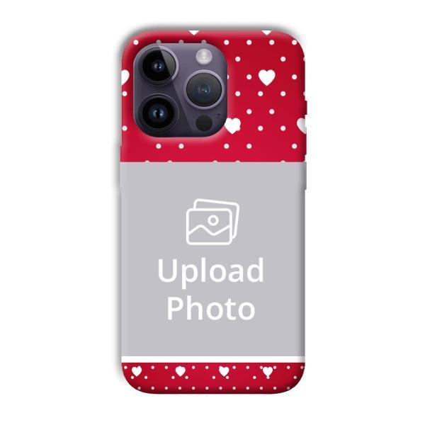 White Hearts Customized Printed Back Case for Apple iPhone 14 Pro