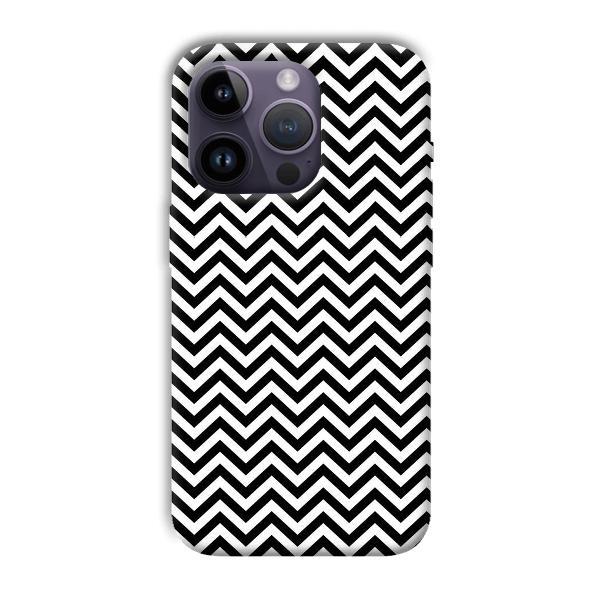 Black White Zig Zag Customized Printed Back Case for Apple iPhone 14 Pro