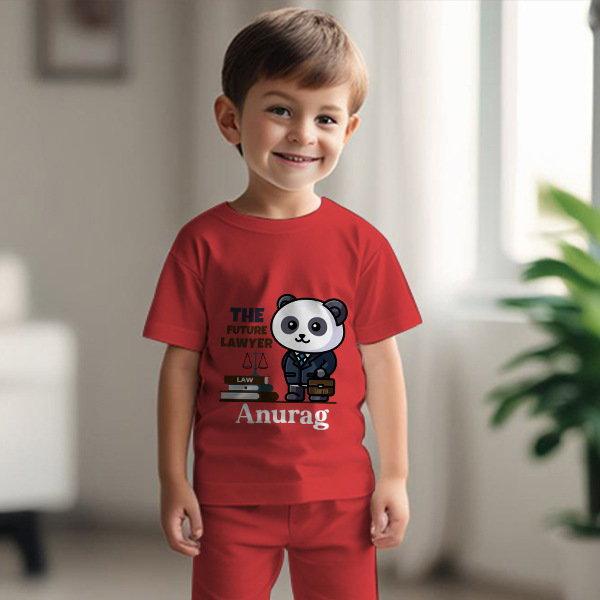 The Future Lawyer Customized Cotton Co-ord Set for Kids