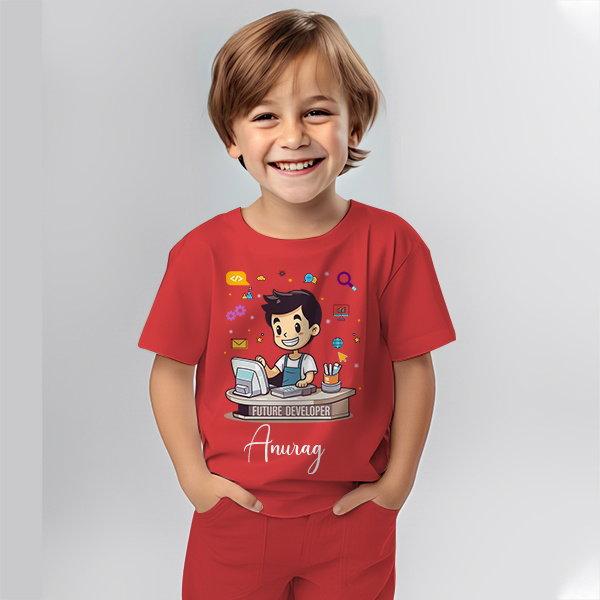 Future Developer Customized Cotton Co-ord Set for Kids