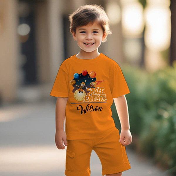 Space Explorer Customized Cotton Co-ord Set for Kids