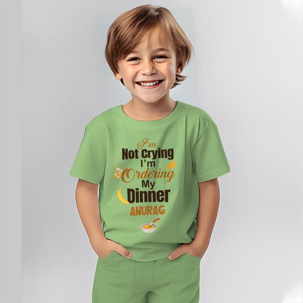 I'm Not Crying I'm Ordering Dinner Customized Cotton Co-ord Set for Kids