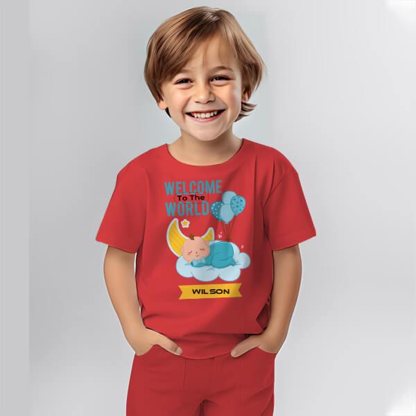 Welcome To The World Customized Cotton Co-ord Set for Kids